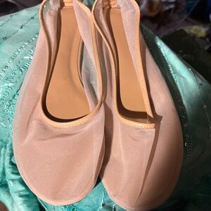 Elegant Beige Women's Mesh Flats